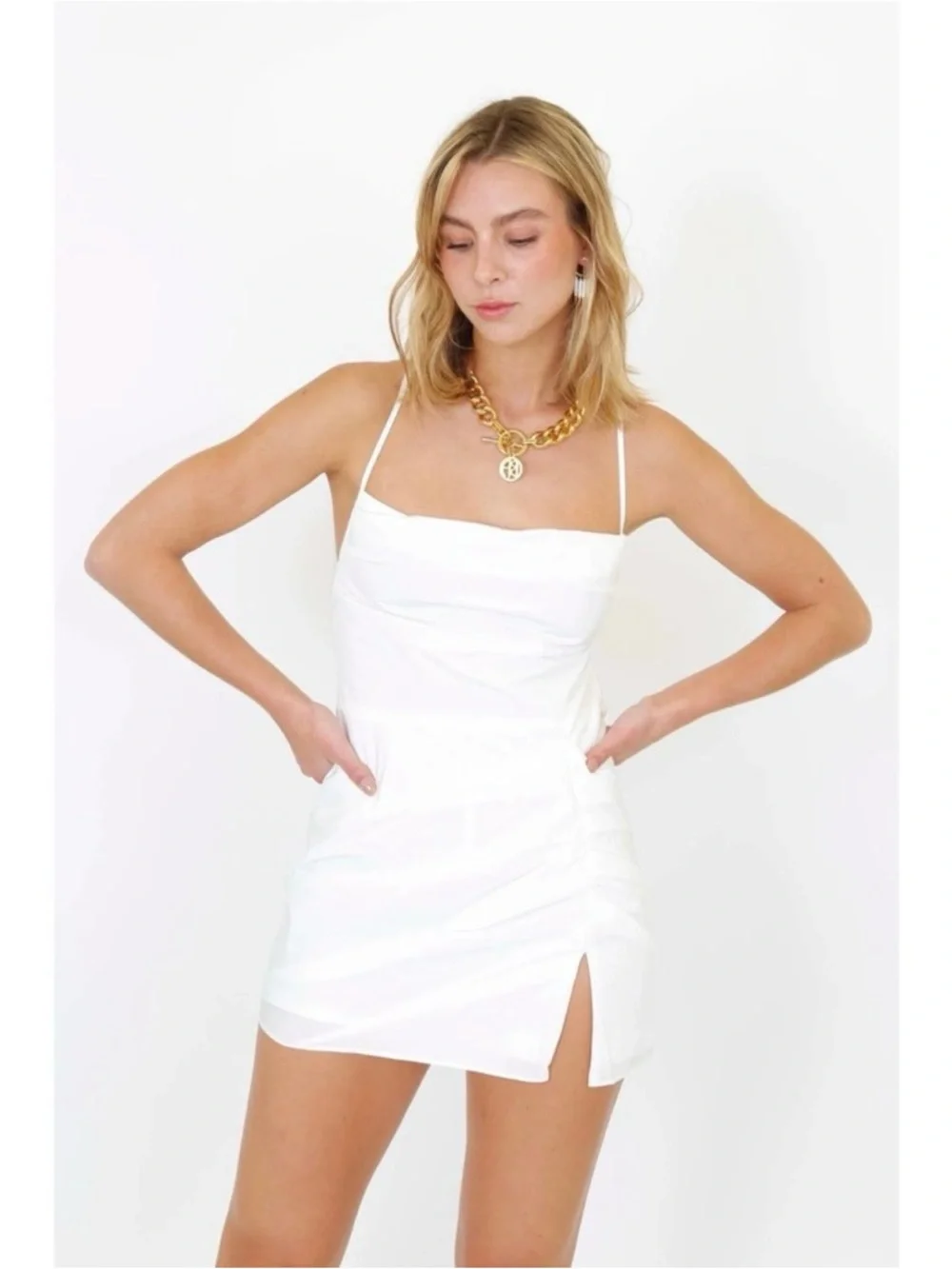 amanda uprichard jasalina side ruched dress bridal - Picture 9 of 11